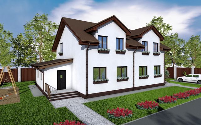 Проект двухэтажного таунхауса 200 кв.м.