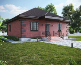 Проект дома из газобетона с отделкой под баварскую кладку. 